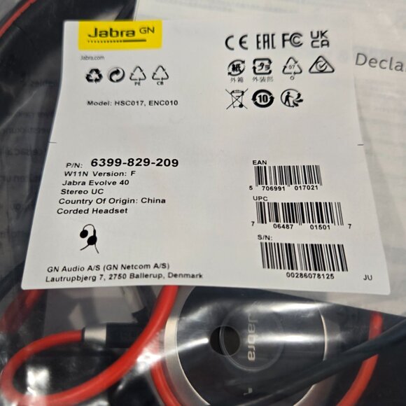Jabra Evolve 40 Professional Wired Headset, UC-Optimized - HSC017 ENC010 - Picture 3 of 5